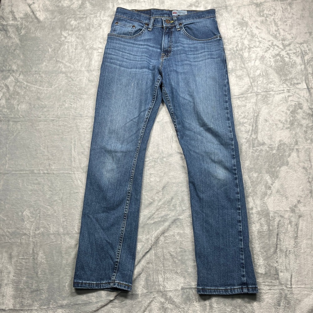 Wrangler Slim Straight Jeans Mens 29x30 Blue Medium Wash Denim Pants